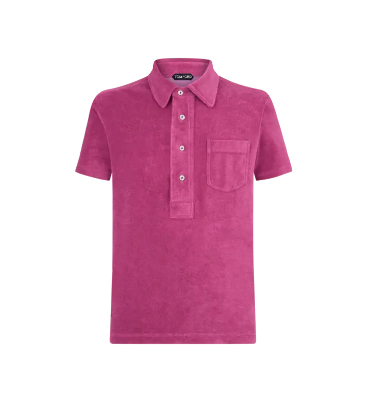 TOWELLING POLO MAGENTA online